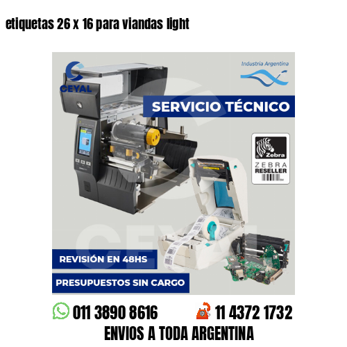 etiquetas 26 x 16 para viandas light 