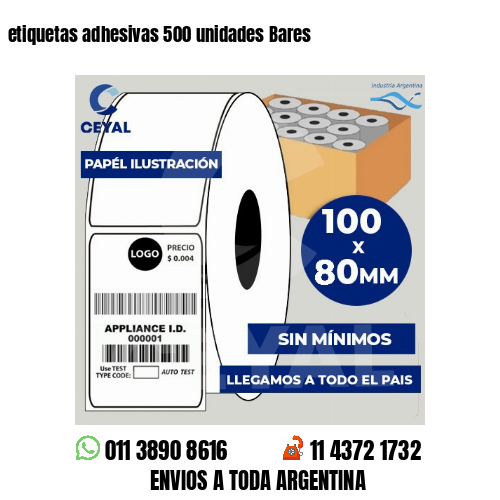 etiquetas adhesivas 500 unidades Bares