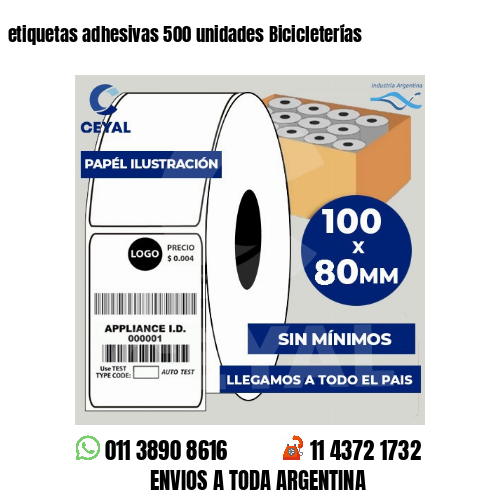 etiquetas adhesivas 500 unidades Bicicleterías