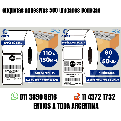 etiquetas adhesivas 500 unidades Bodegas
