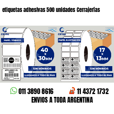 etiquetas adhesivas 500 unidades Cerrajerías