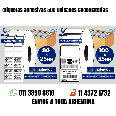 etiquetas adhesivas 500 unidades Chocolaterías