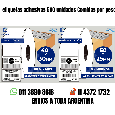 etiquetas adhesivas 500 unidades Comidas por peso