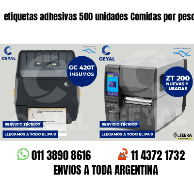 etiquetas adhesivas 500 unidades Comidas por peso