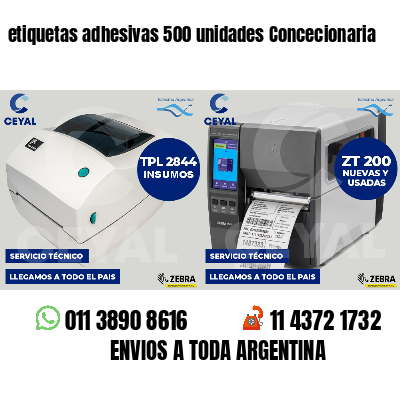 etiquetas adhesivas 500 unidades Concecionaria