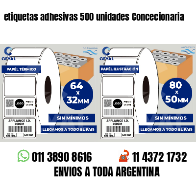 etiquetas adhesivas 500 unidades Concecionaria