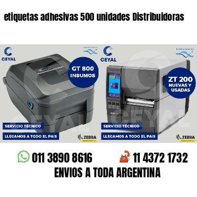 etiquetas adhesivas 500 unidades Distribuidoras
