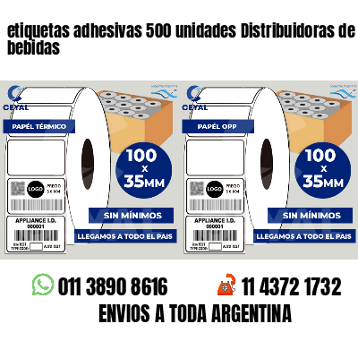 etiquetas adhesivas 500 unidades Distribuidoras de bebidas