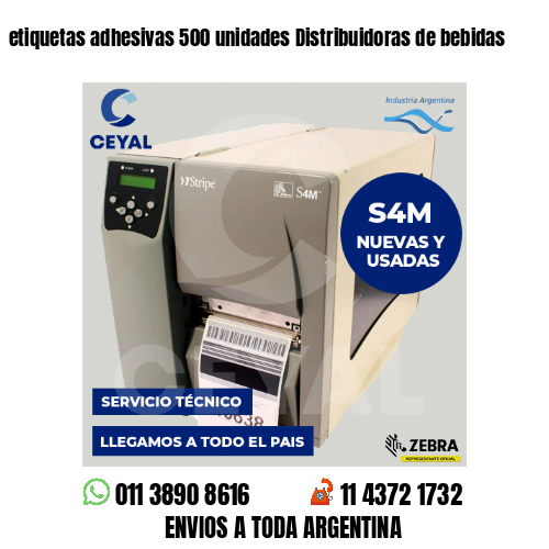 etiquetas adhesivas 500 unidades Distribuidoras de bebidas
