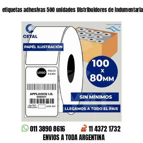 etiquetas adhesivas 500 unidades Distribuidores de indumentaria