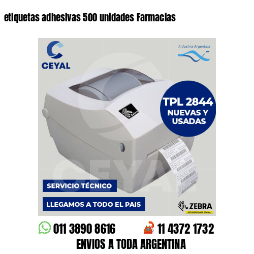 etiquetas adhesivas 500 unidades Farmacias