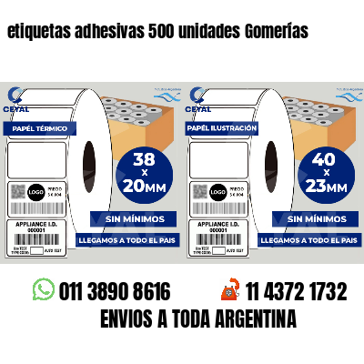 etiquetas adhesivas 500 unidades Gomerías