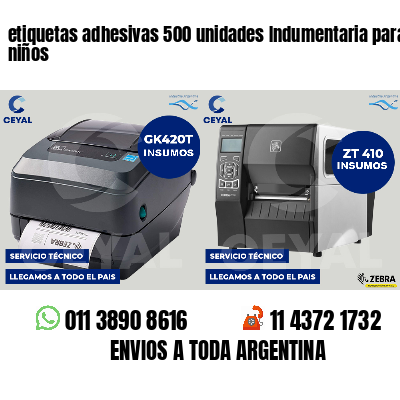 etiquetas adhesivas 500 unidades Indumentaria para niños