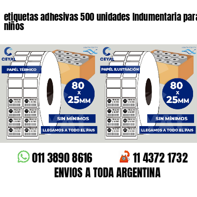etiquetas adhesivas 500 unidades Indumentaria para niños