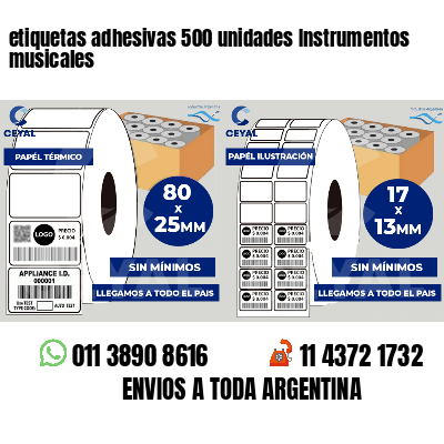 etiquetas adhesivas 500 unidades Instrumentos musicales