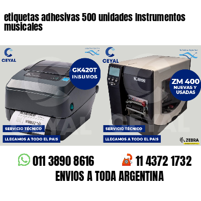 etiquetas adhesivas 500 unidades Instrumentos musicales