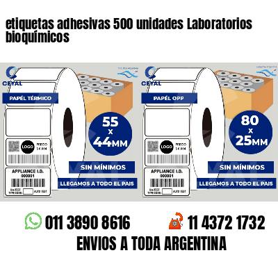 etiquetas adhesivas 500 unidades Laboratorios bioquímicos