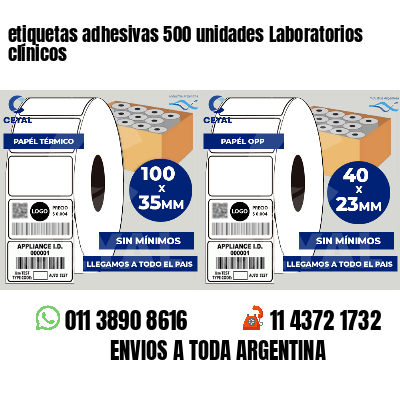 etiquetas adhesivas 500 unidades Laboratorios clínicos