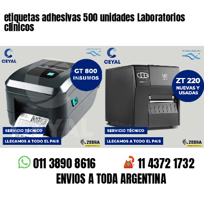 etiquetas adhesivas 500 unidades Laboratorios clínicos