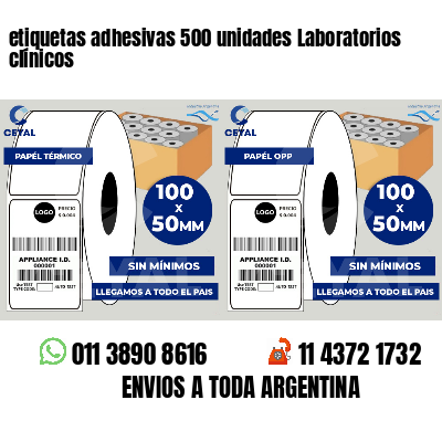etiquetas adhesivas 500 unidades Laboratorios clínicos