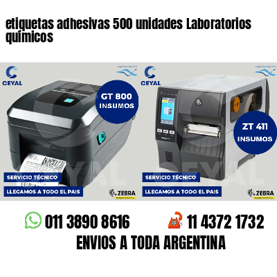 etiquetas adhesivas 500 unidades Laboratorios químicos