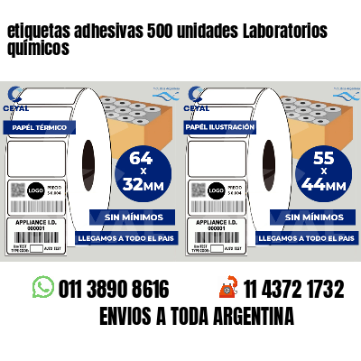 etiquetas adhesivas 500 unidades Laboratorios químicos
