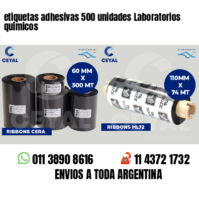 etiquetas adhesivas 500 unidades Laboratorios químicos