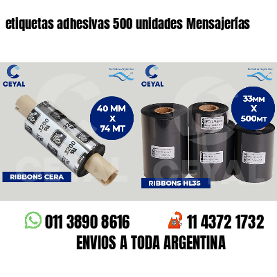 etiquetas adhesivas 500 unidades Mensajerías