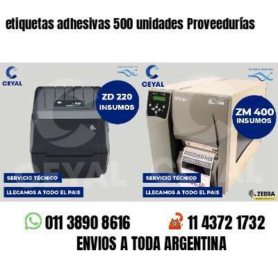etiquetas adhesivas 500 unidades Proveedurías