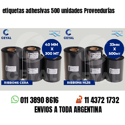 etiquetas adhesivas 500 unidades Proveedurías