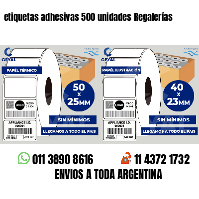 etiquetas adhesivas 500 unidades Regalerías