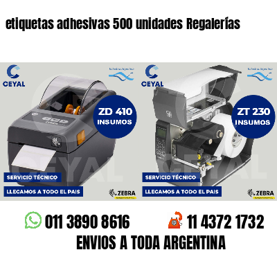 etiquetas adhesivas 500 unidades Regalerías