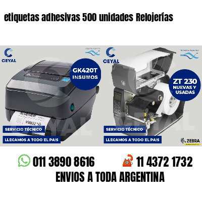 etiquetas adhesivas 500 unidades Relojerías