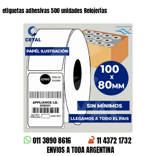 etiquetas adhesivas 500 unidades Relojerías