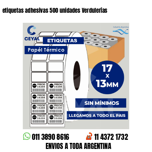 etiquetas adhesivas 500 unidades Verdulerías