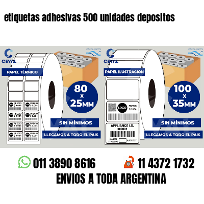 etiquetas adhesivas 500 unidades depositos