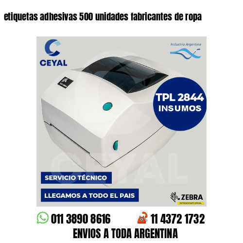 etiquetas adhesivas 500 unidades fabricantes de ropa