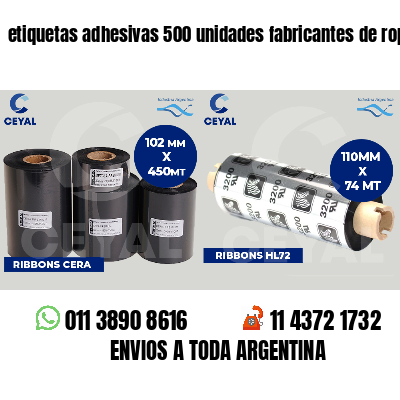 etiquetas adhesivas 500 unidades fabricantes de ropa