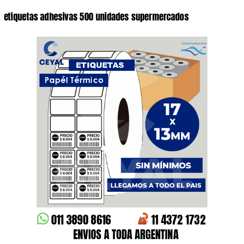 etiquetas adhesivas 500 unidades supermercados