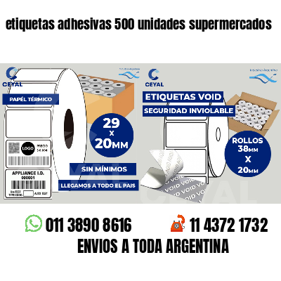 etiquetas adhesivas 500 unidades supermercados