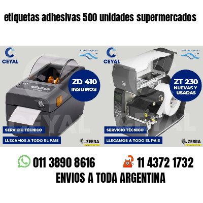 etiquetas adhesivas 500 unidades supermercados