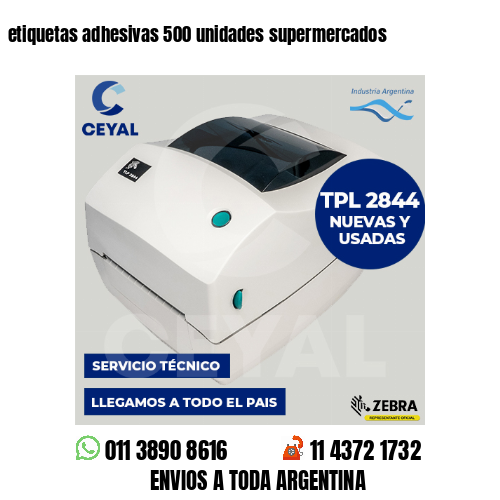 etiquetas adhesivas 500 unidades supermercados