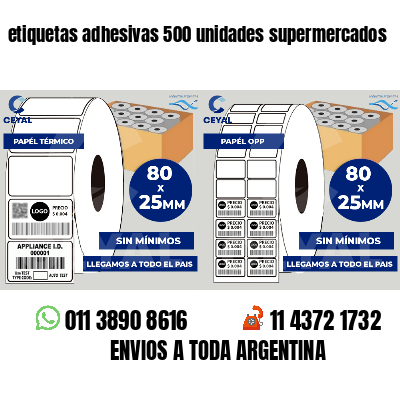 etiquetas adhesivas 500 unidades supermercados