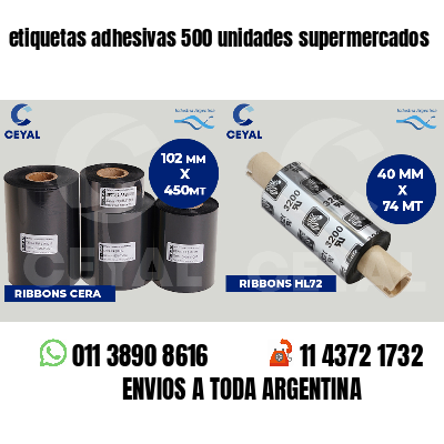 etiquetas adhesivas 500 unidades supermercados