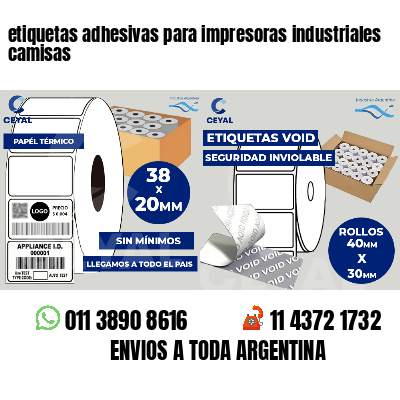 etiquetas adhesivas para impresoras industriales camisas