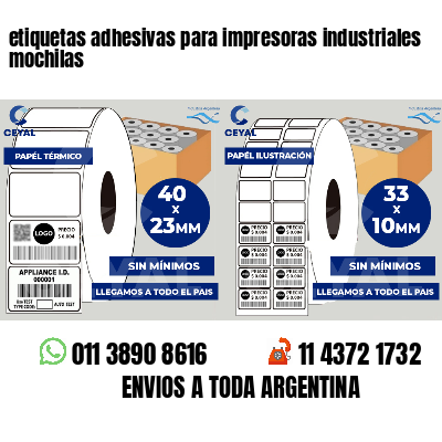 etiquetas adhesivas para impresoras industriales mochilas