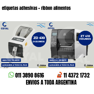 etiquetas adhesivas ribbon alimentos