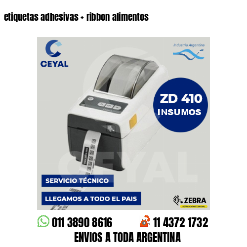 etiquetas adhesivas   ribbon alimentos