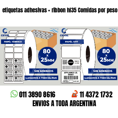 etiquetas adhesivas   ribbon hl35 Comidas por peso