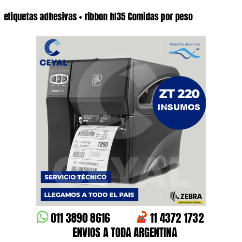 etiquetas adhesivas   ribbon hl35 Comidas por peso